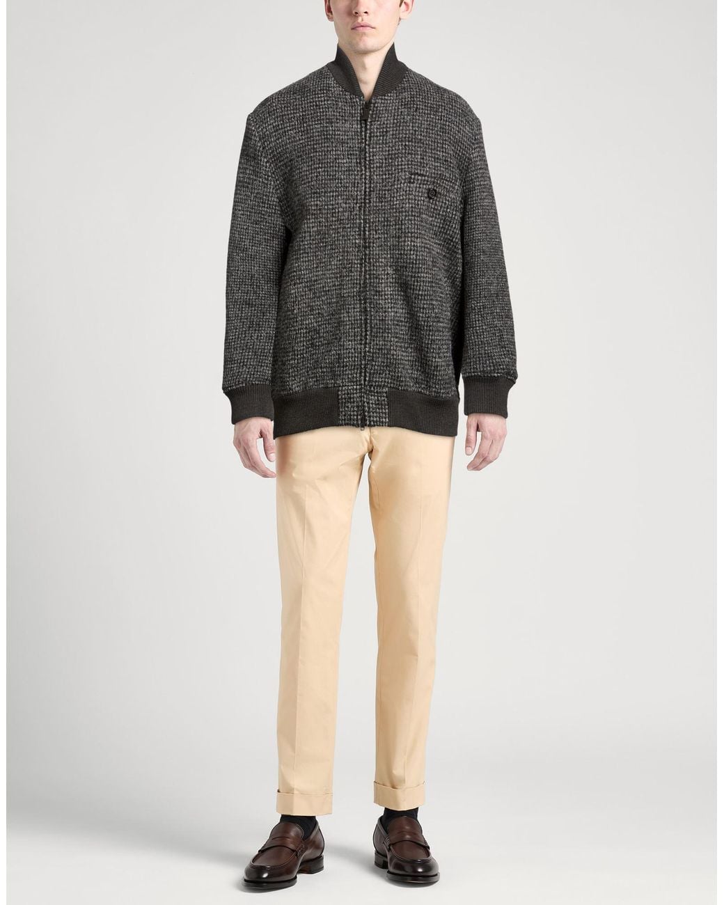 Paolo Pecora Gray Jacket Virgin Wool for men