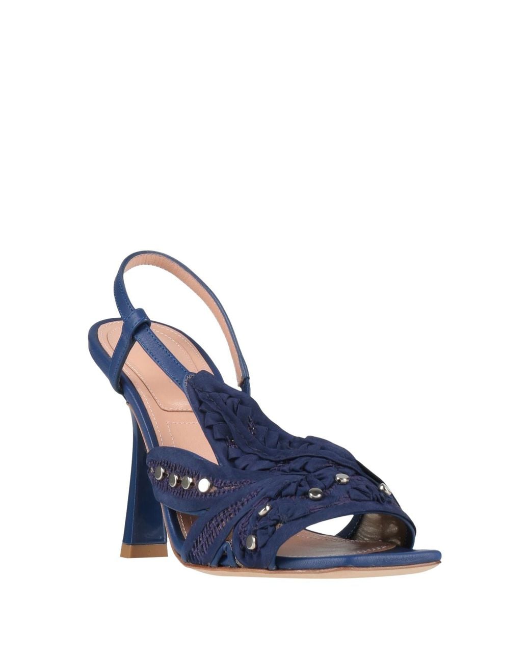 Alberta Ferretti Blue Sandals Textile Fibers, Leather