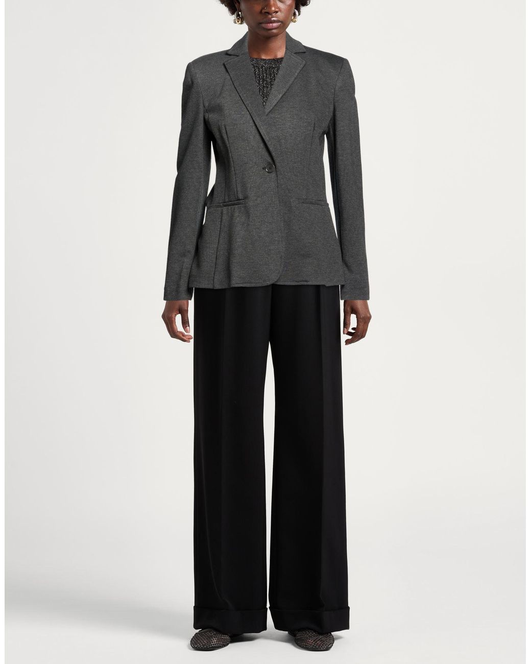 Pennyblack Black Charcoal Blazer Viscose, Polyamide, Elastane