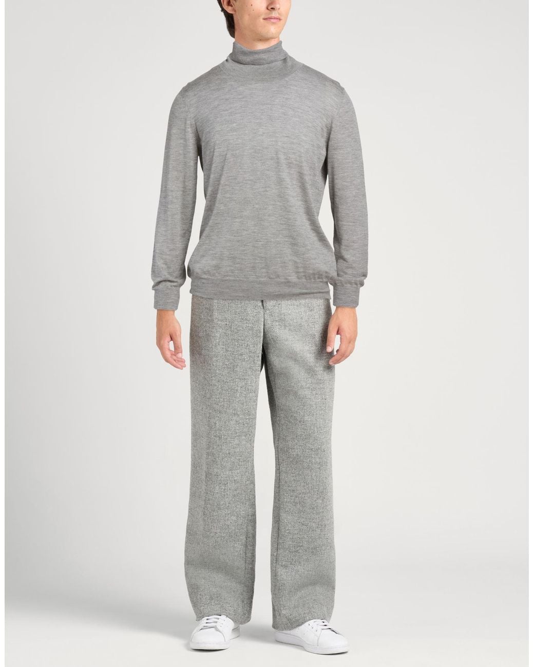 Gran Sasso Gray Turtleneck Cashmere, Silk for men