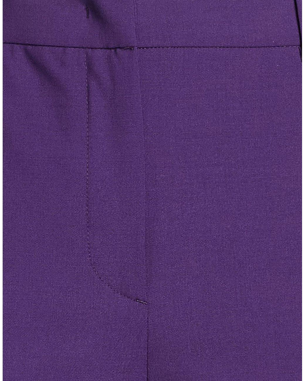 Alberta Ferretti Purple Pants Virgin Wool, Elastane