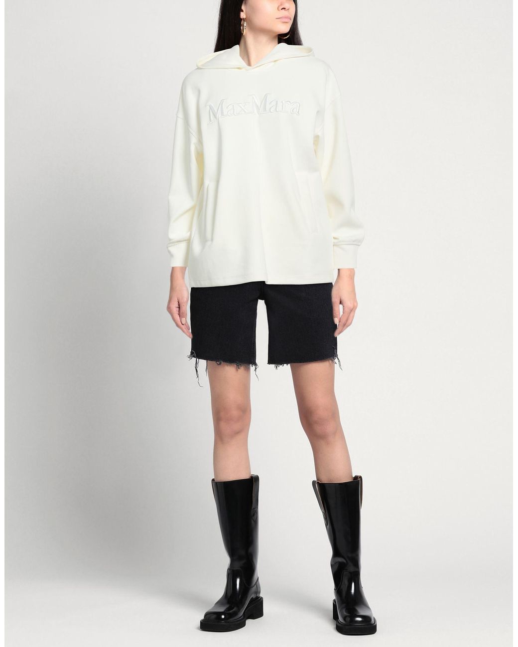 Max Mara White Max Mara Sweatshirt Cotton, Polyester