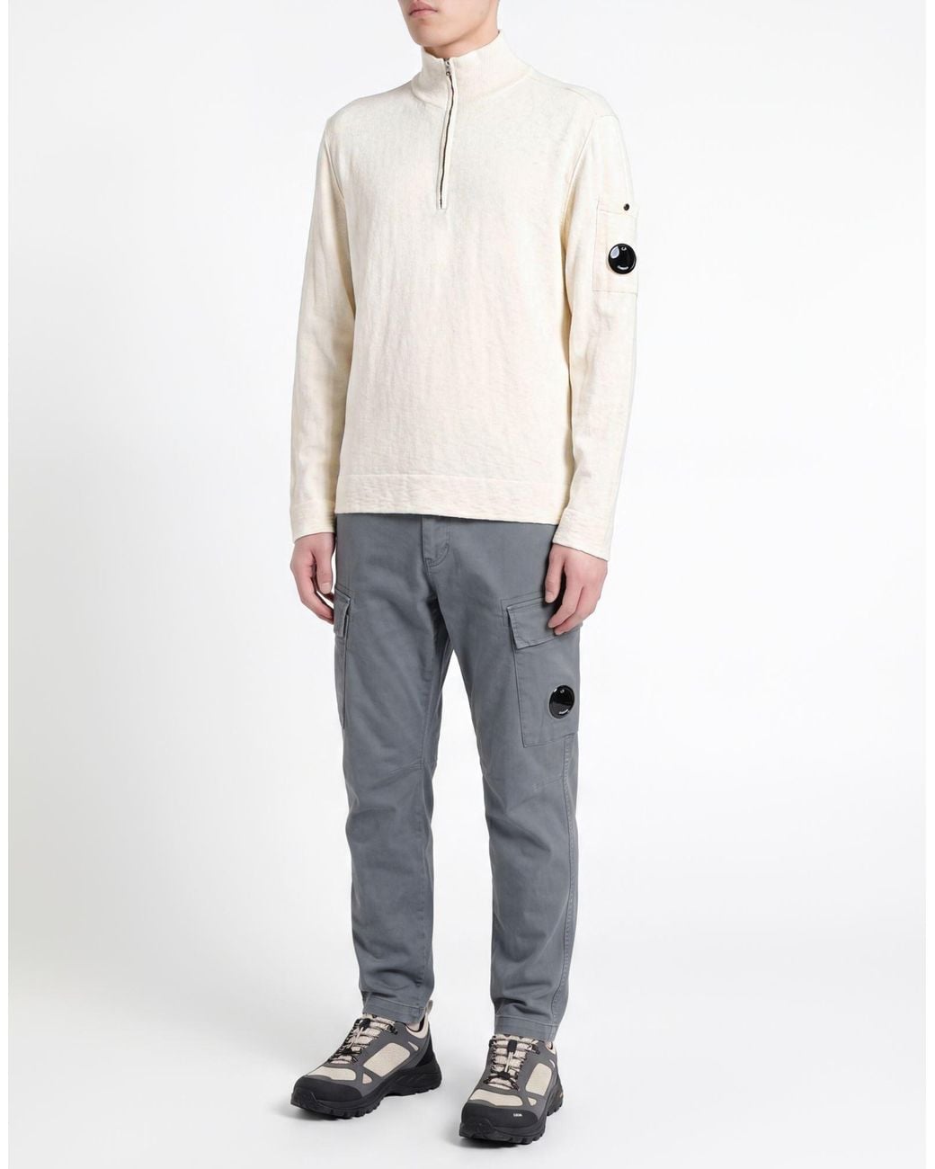 C P Company White Sweater Cotton, Polyamide for men