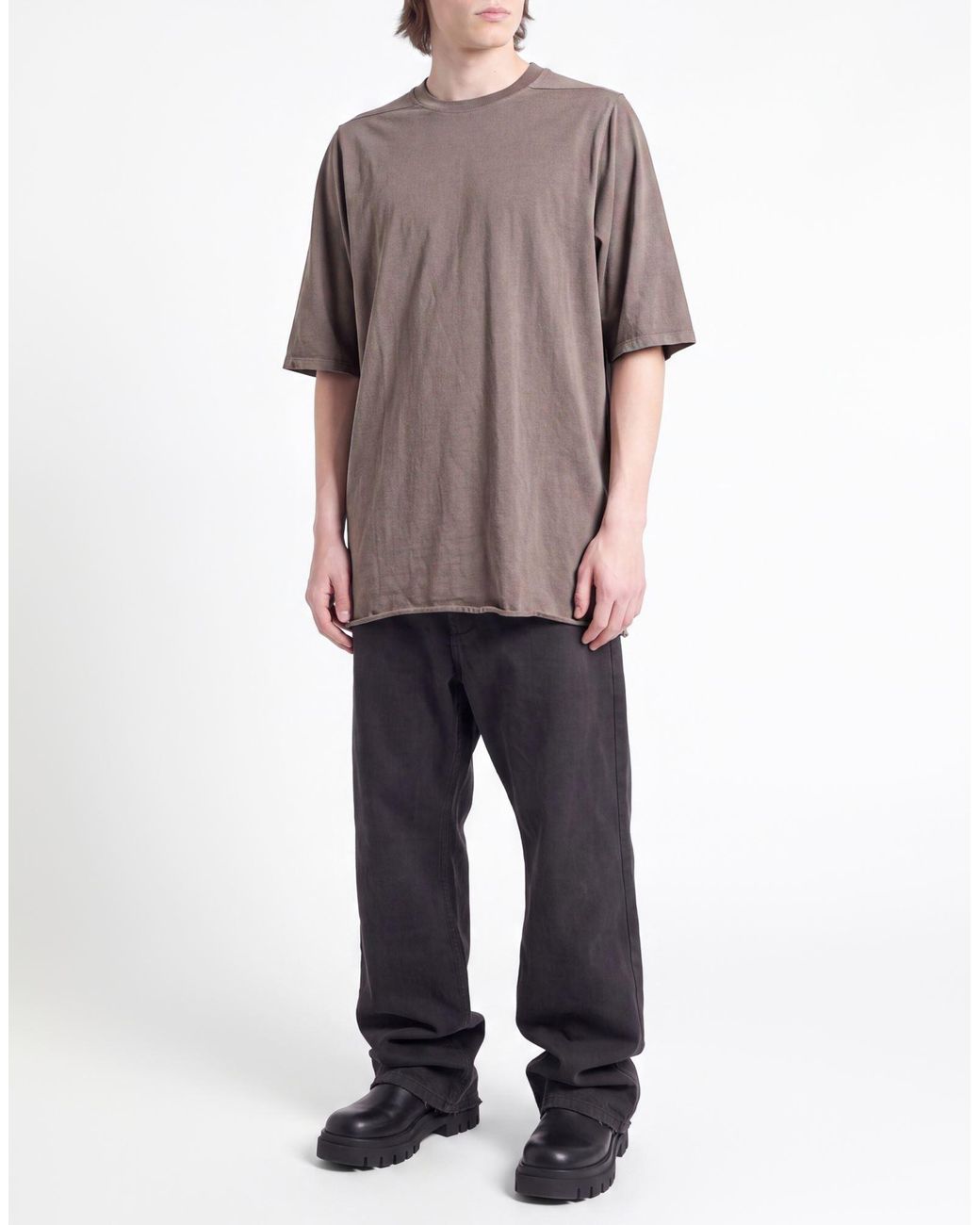 Rick Owens Brown Taupe T-Shirt Cotton for men