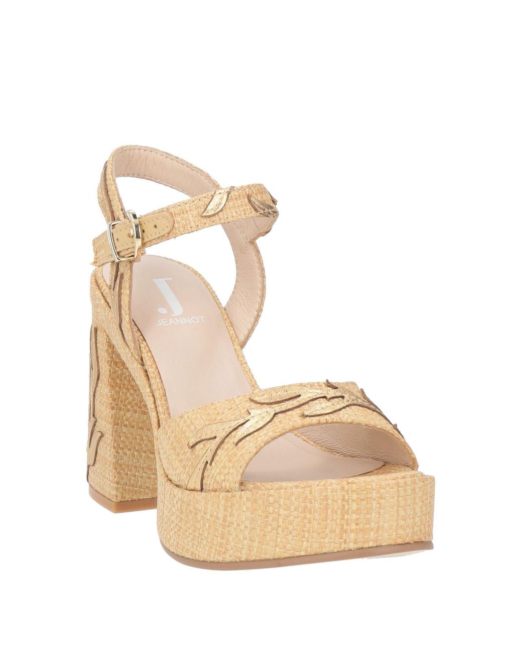 Jeannot Metallic Sand Sandals Natural Raffia