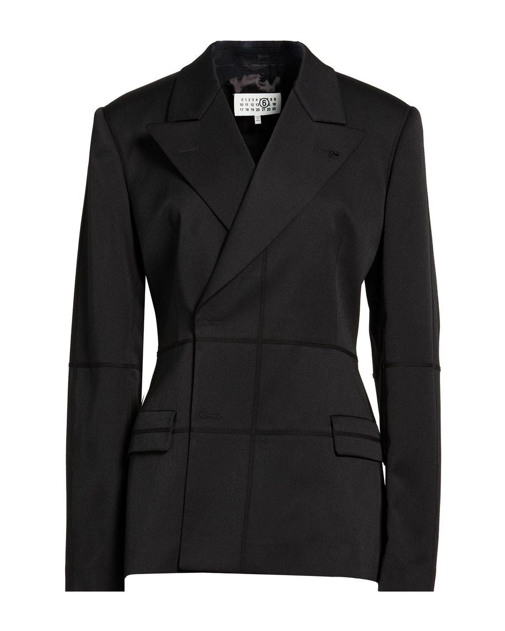 MM6 by Maison Margiela Black Blazer Polyester, Virgin Wool, Elastane