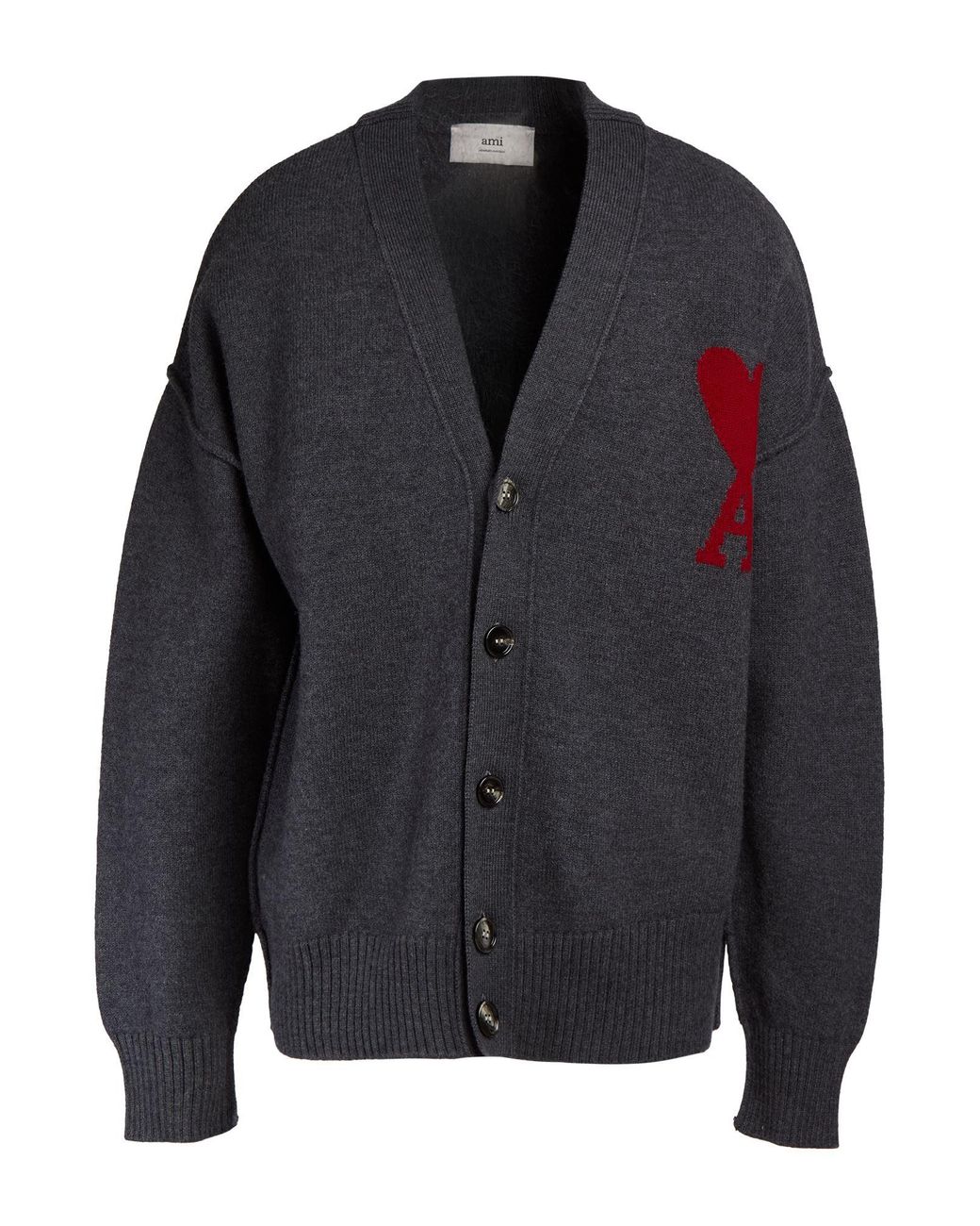 AMI Blue Cardigan Virgin Wool for men