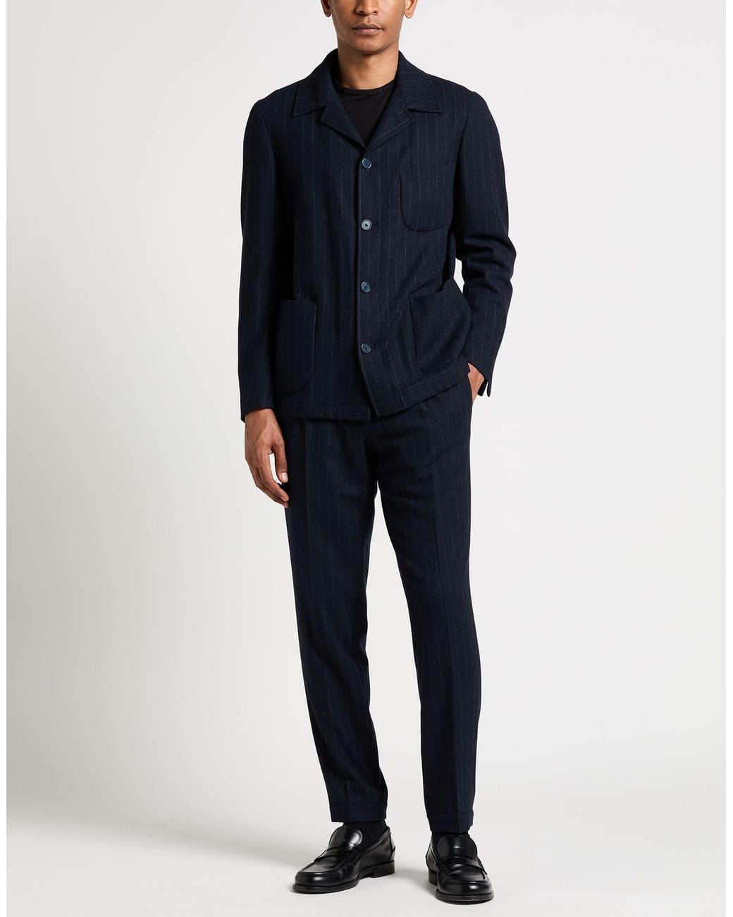 Santaniello Blue Midnight Suit Wool, Polyamide for men