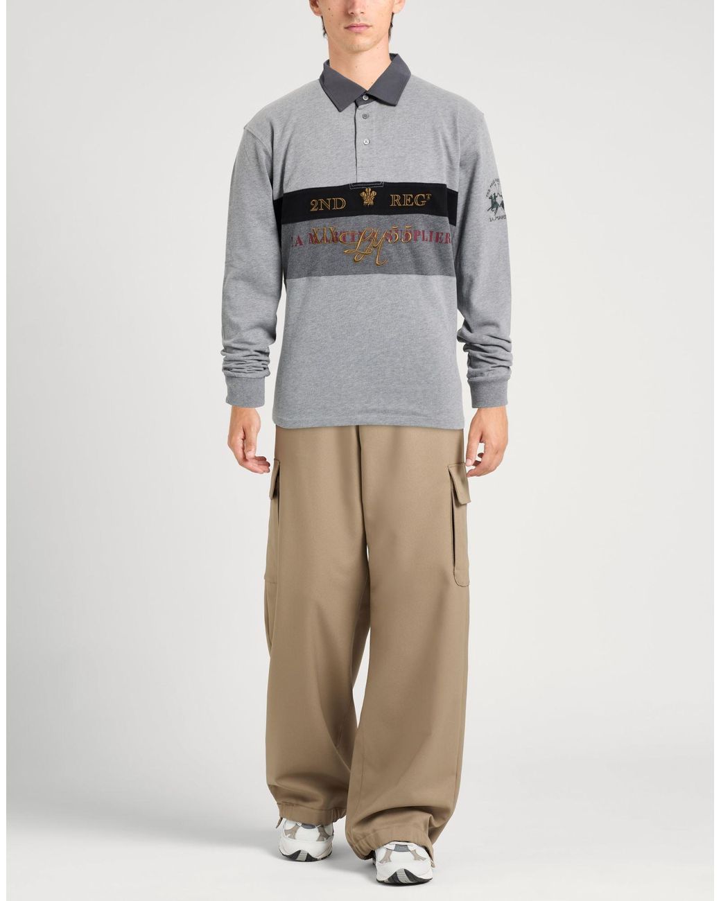 La Martina Gray Polo Shirt for men