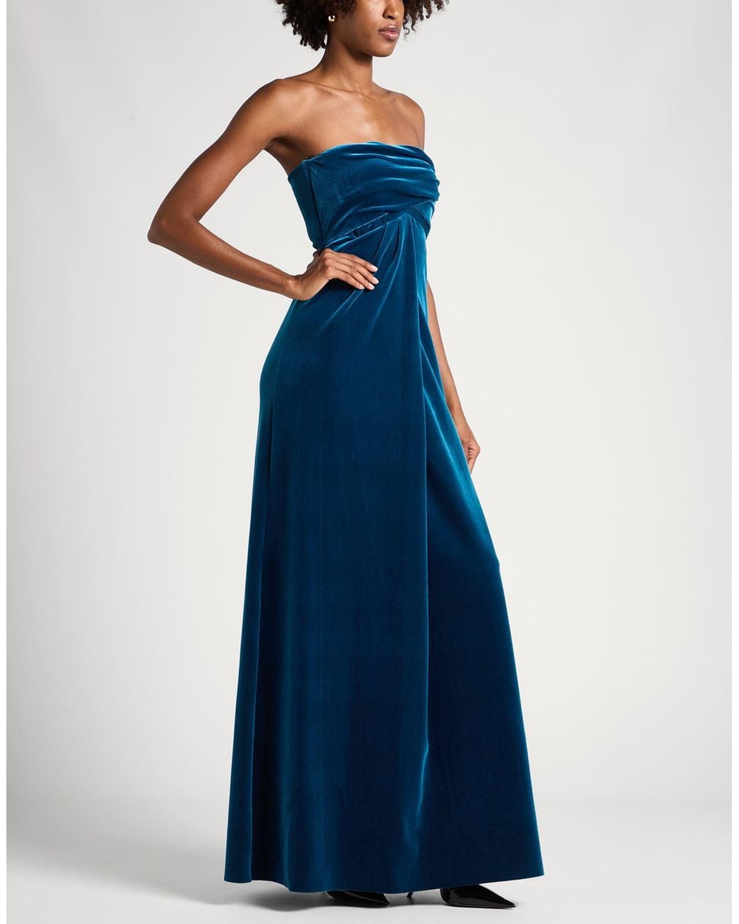 La Petite Robe Di Chiara Boni Blue Maxi Dress Polyamide, Elastane