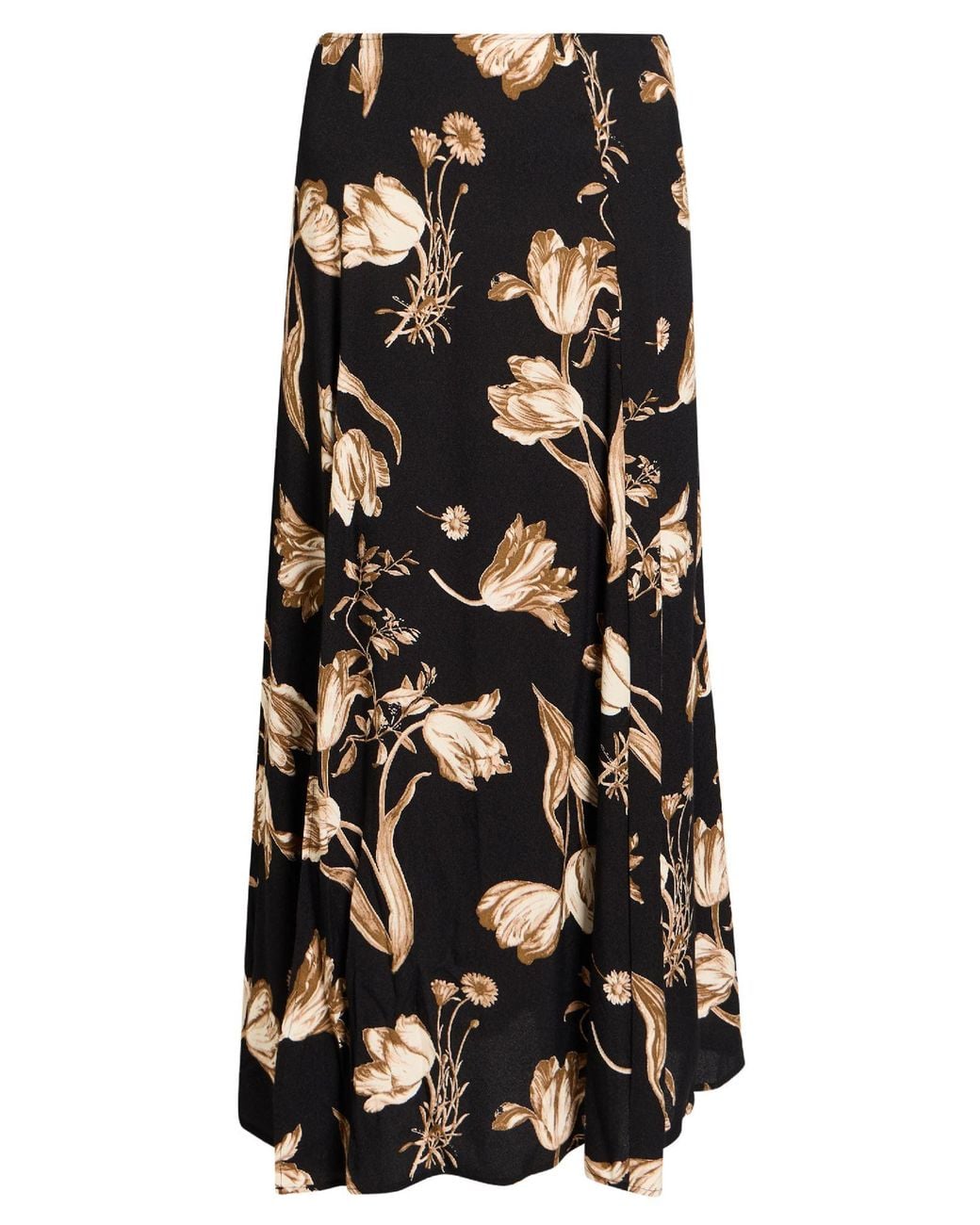 Reformation Black Midi Skirt