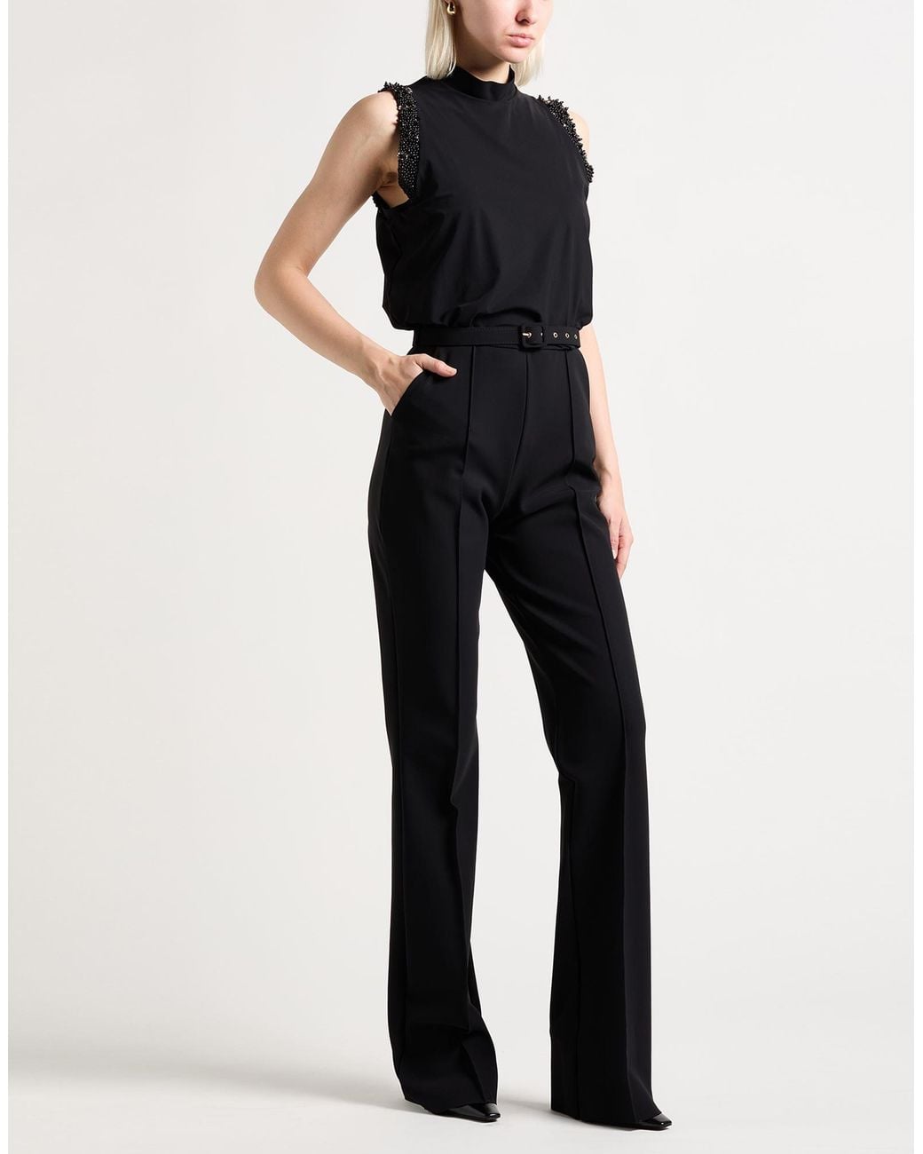 La Petite Robe Di Chiara Boni Black Jumpsuit Polyamide, Elastane