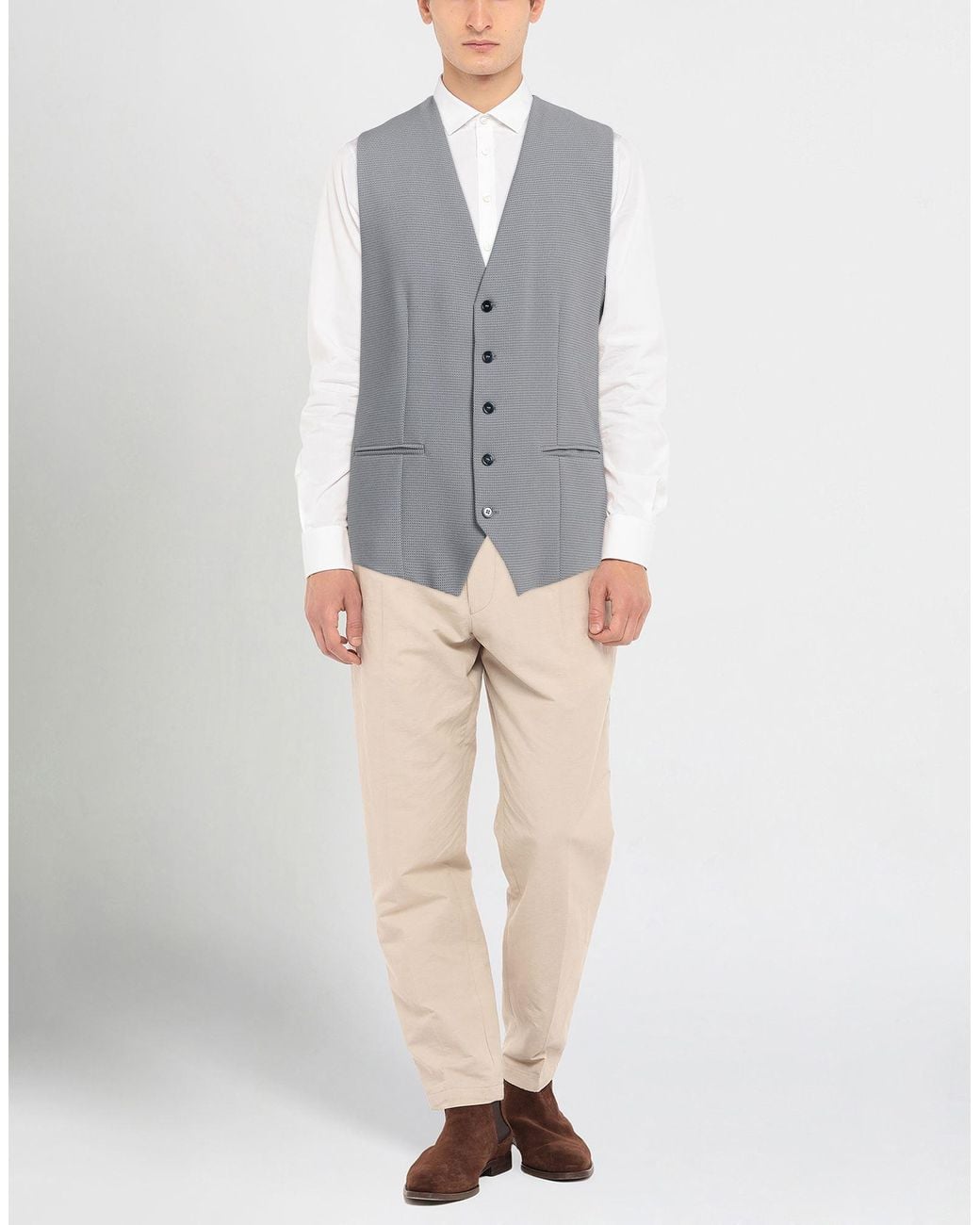 Daniele Alessandrini Gray Waistcoat for men