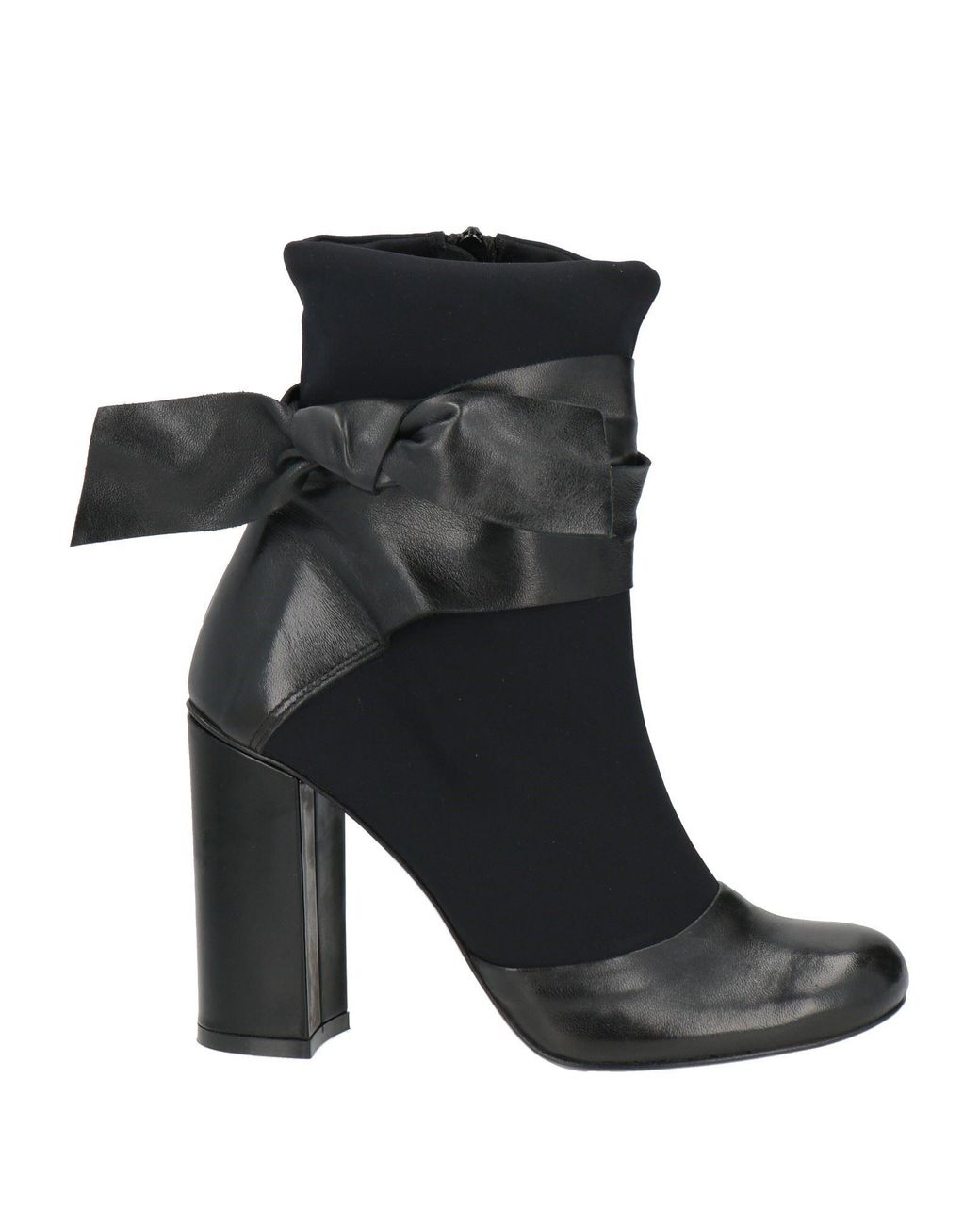 Chiarini Bologna Black Ankle Boots Leather, Textile Fibers