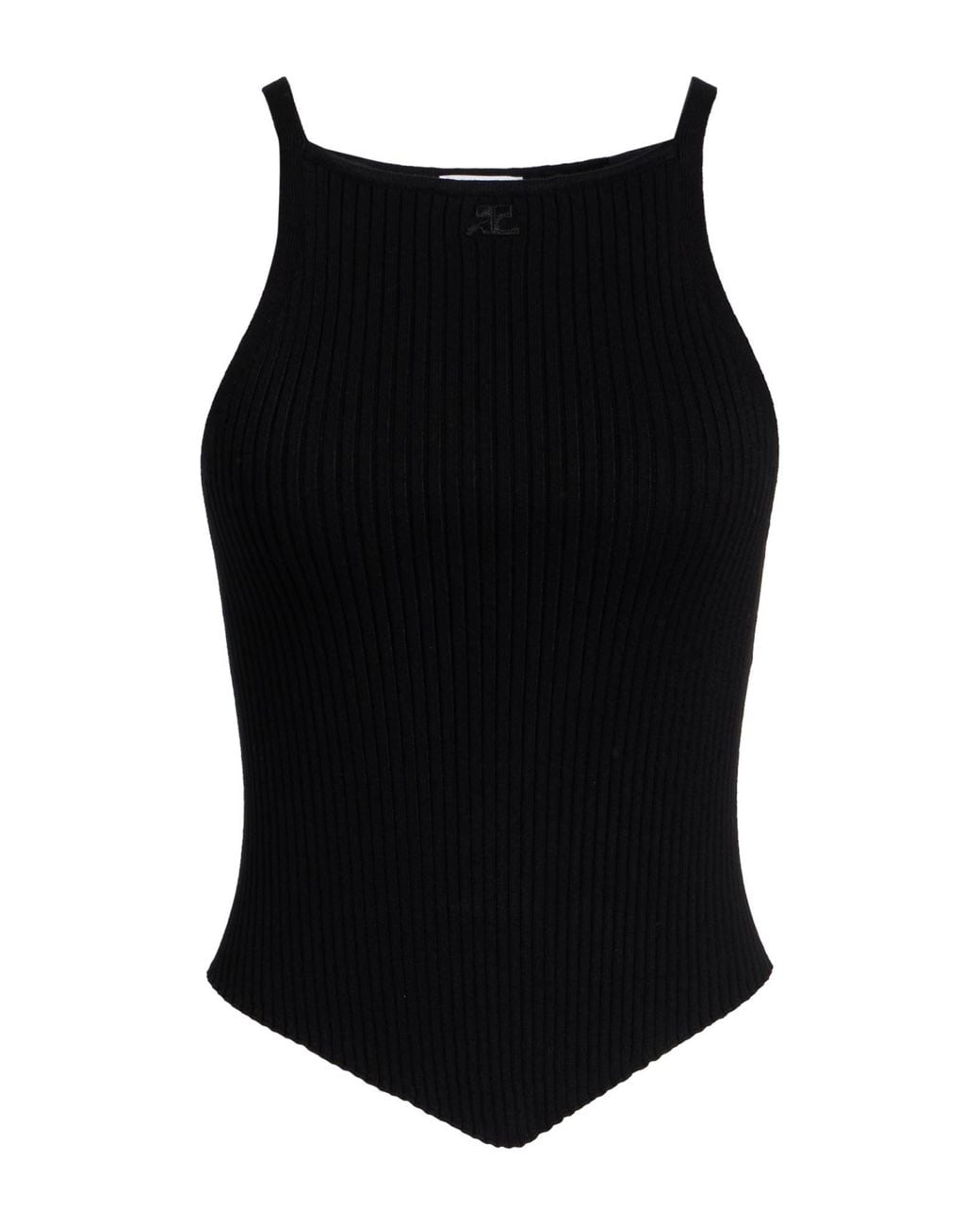 Courreges Black Top Viscose, Polyester