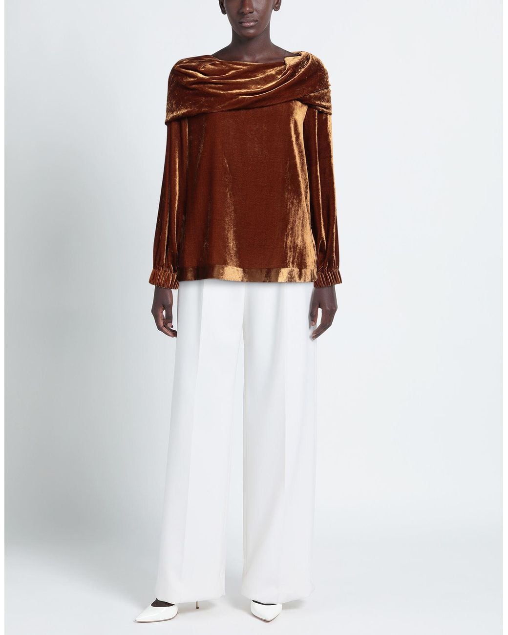 Semicouture Brown Top Viscose, Polyamide