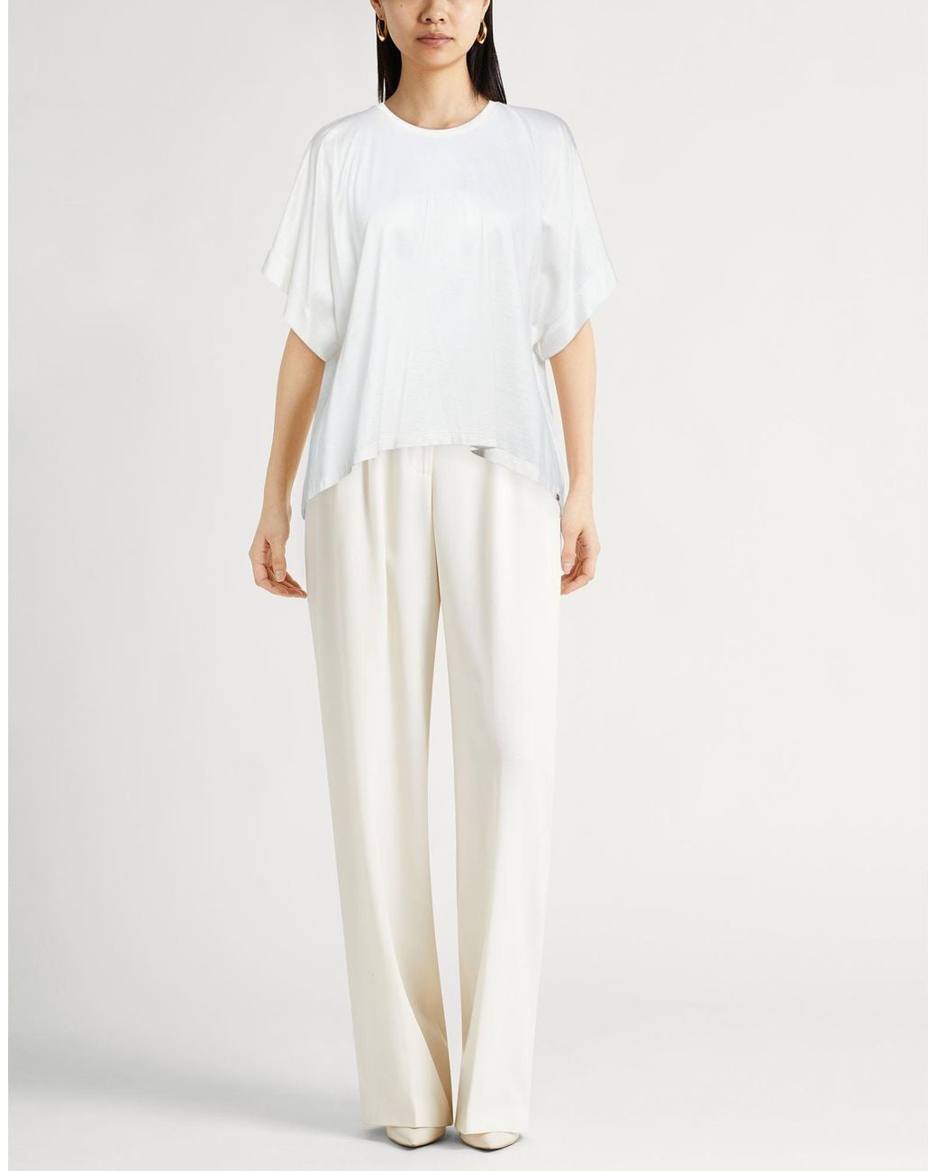 Herno White Cream T-Shirt Silk, Cotton