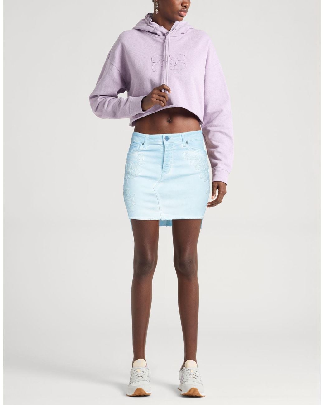 ERMANNO FIRENZE Blue Denim Skirt Cotton, Elastane