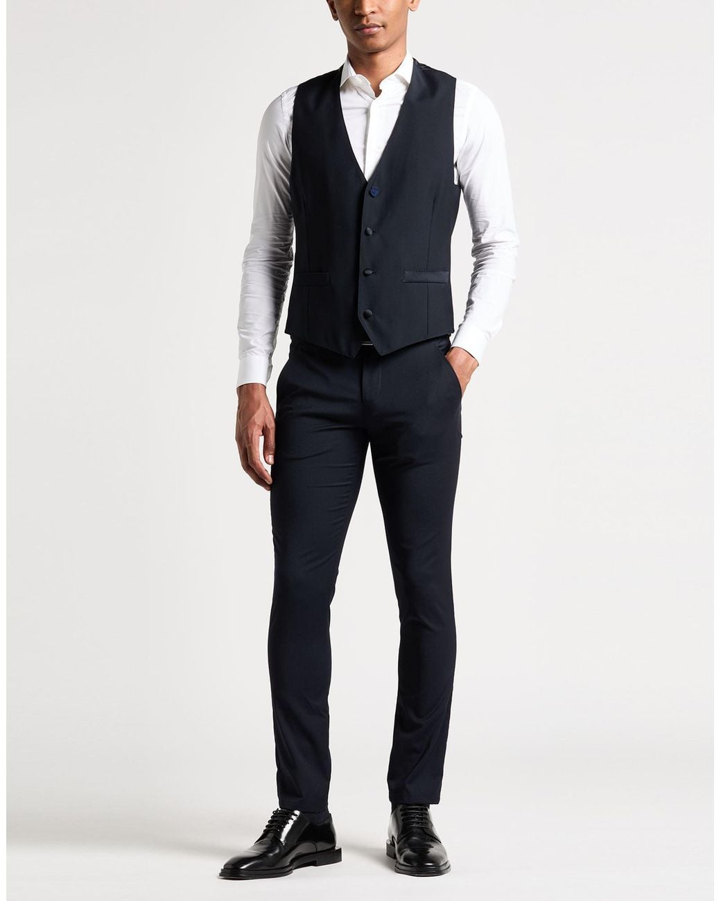 Lardini Blue Midnight Tailored Vest Wool for men