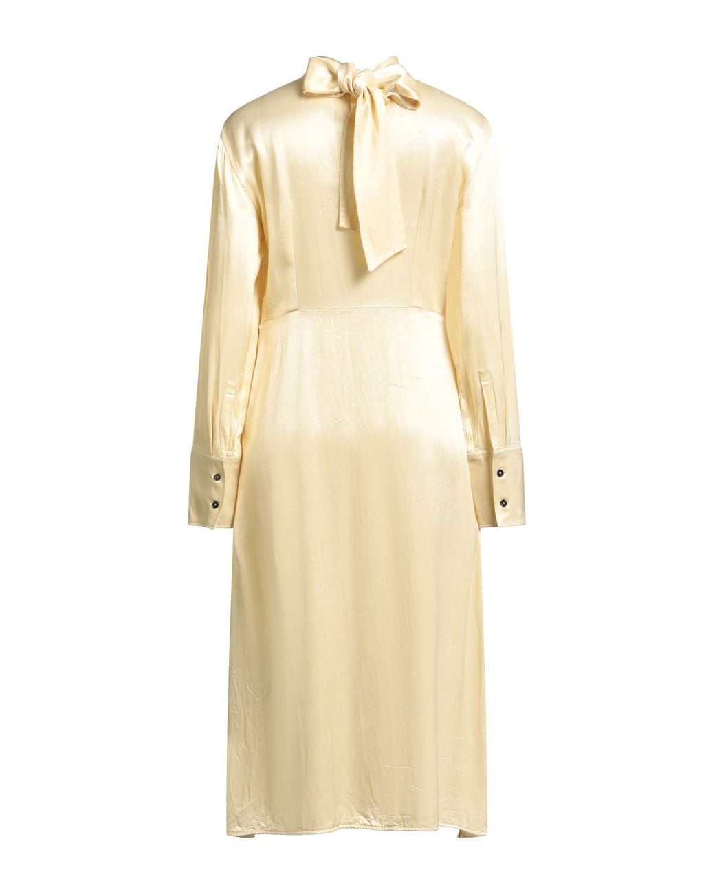 Jil Sander Natural Sand Midi Dress Viscose, Cupro
