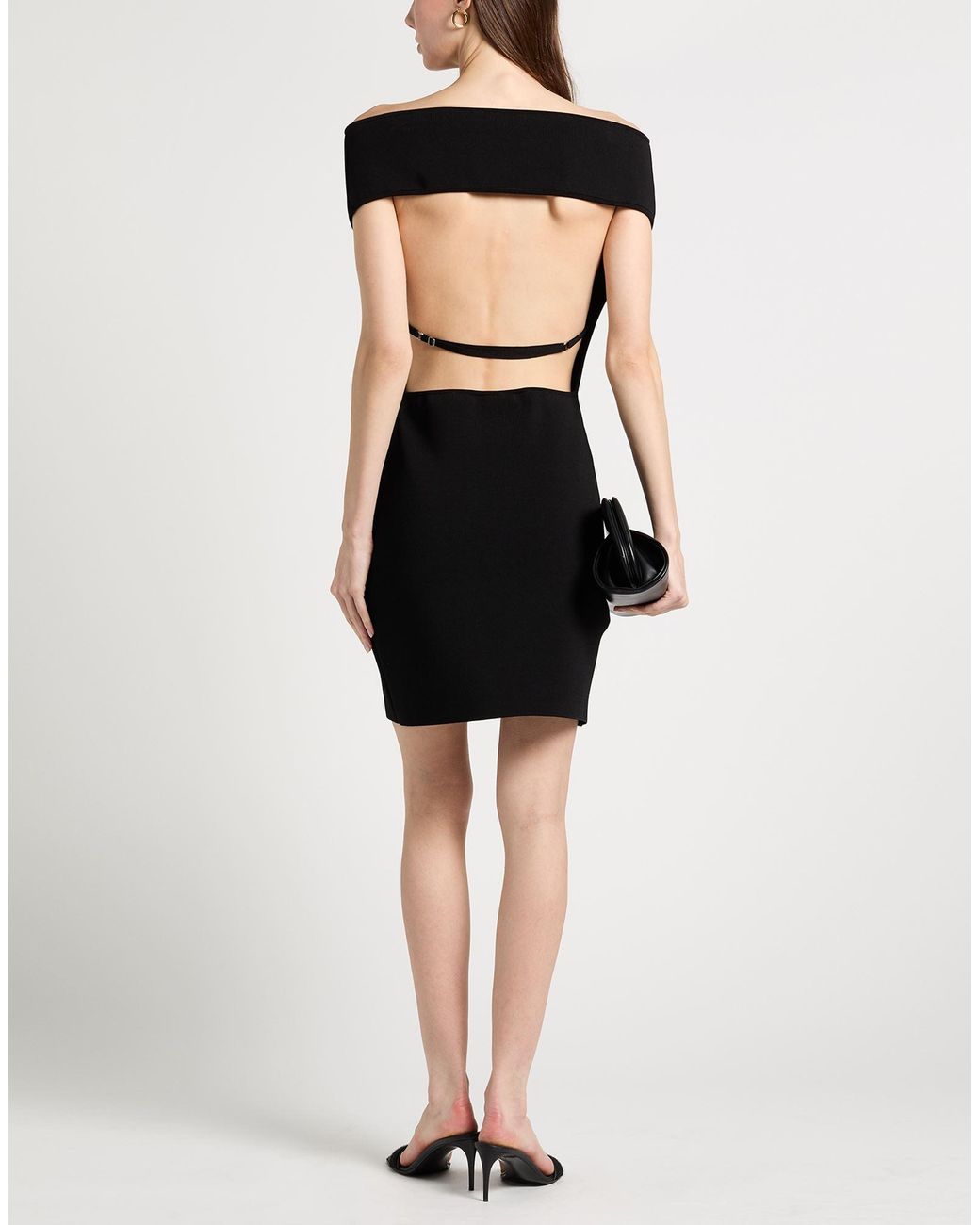 Jacquemus Black Mini Dress Viscose, Elastane