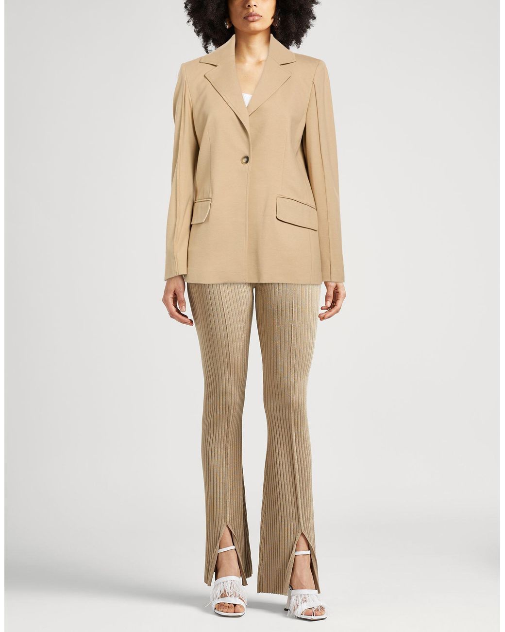 Caractere Natural Sand Blazer Viscose, Polyester, Elastane