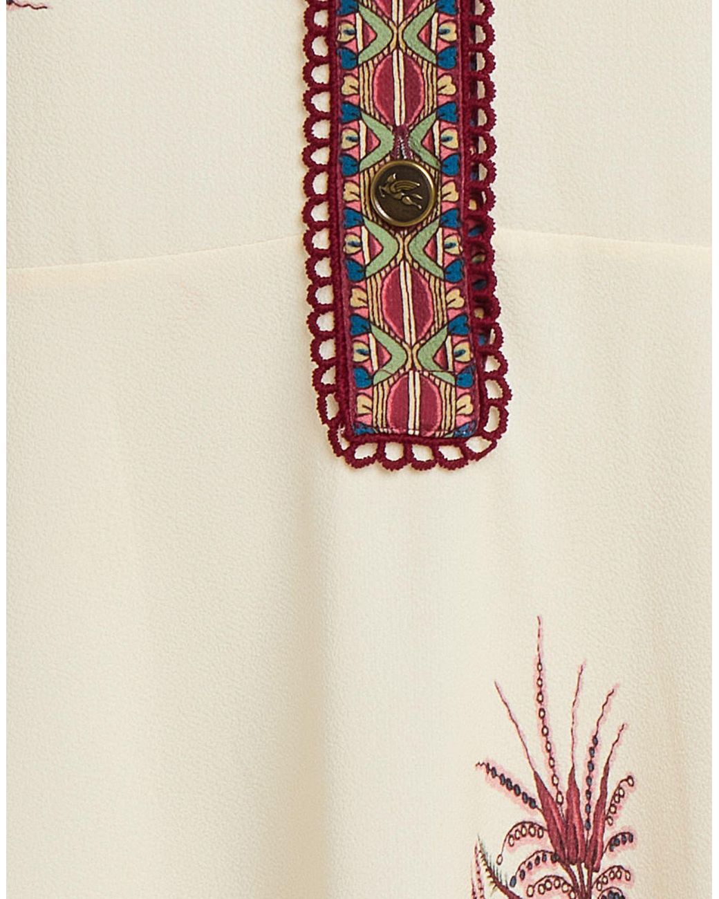 Etro White Ivory Midi Dress Polyester, Elastane