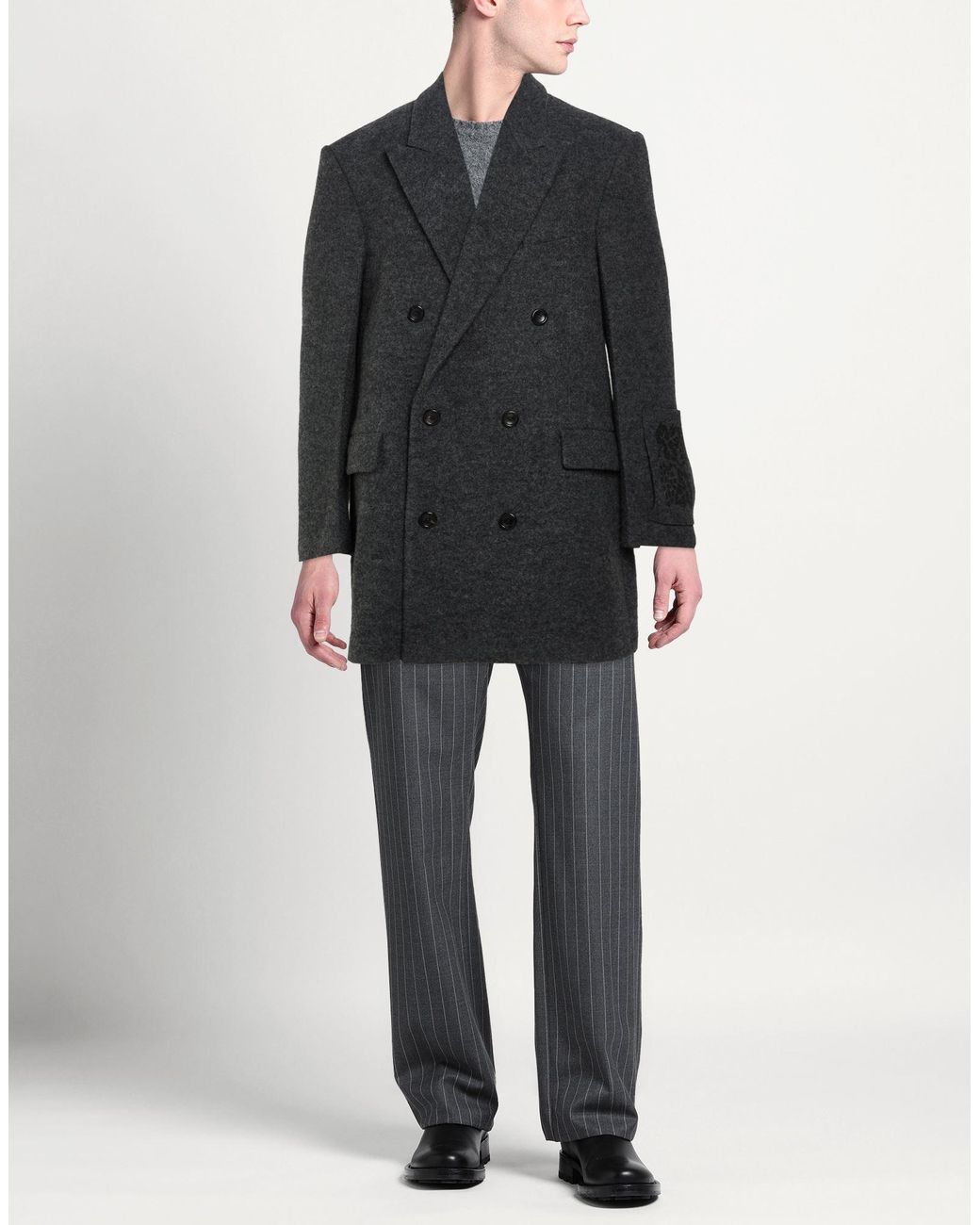 FEDERICO CINA Gray Coat Wool for men
