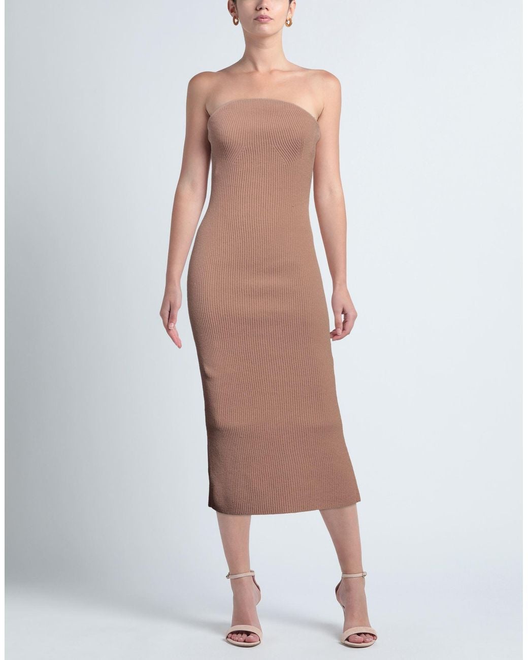 Khaite Brown Midi Dress
