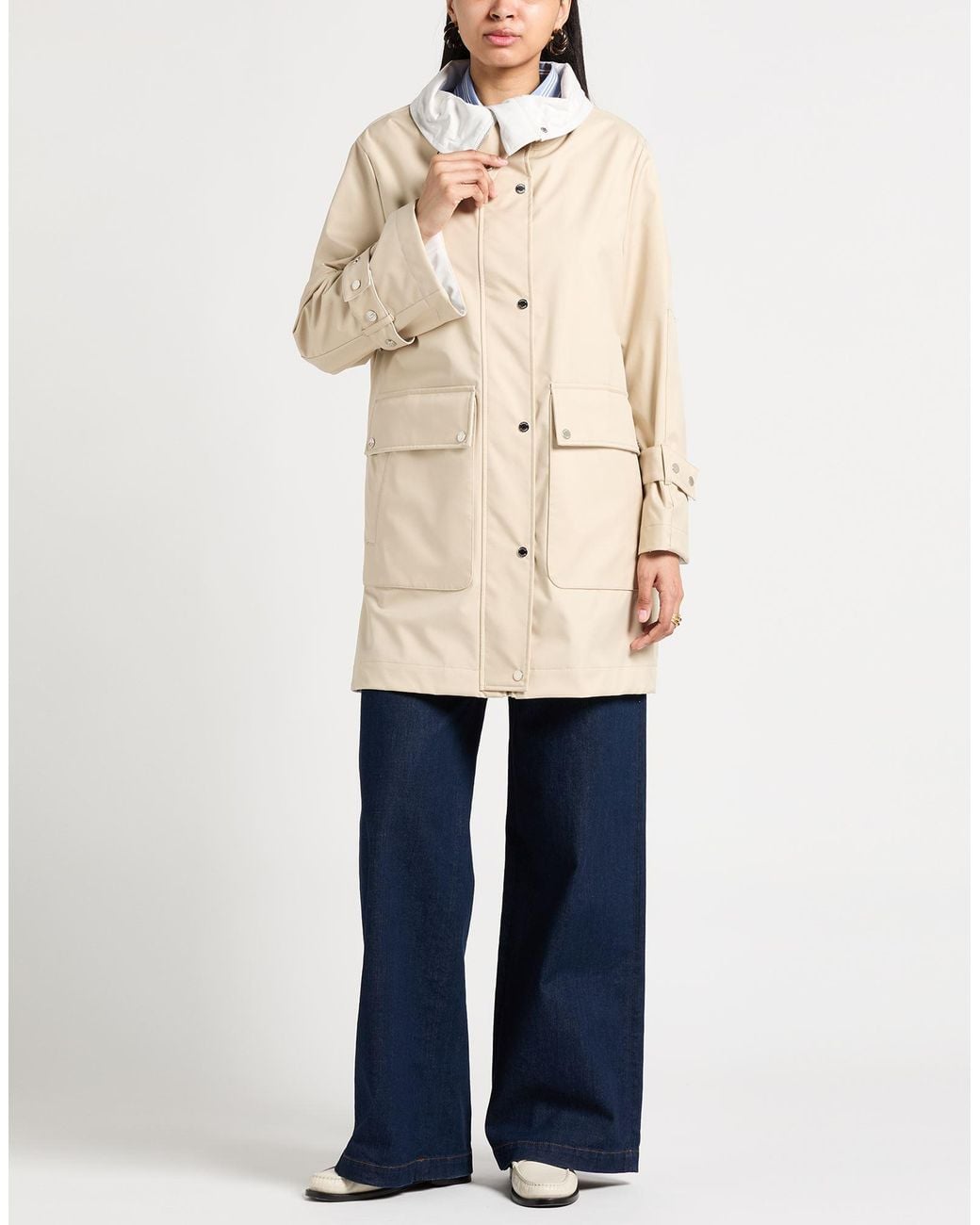 Moorer Natural Overcoat & Trench Coat Polyester, Polyurethane