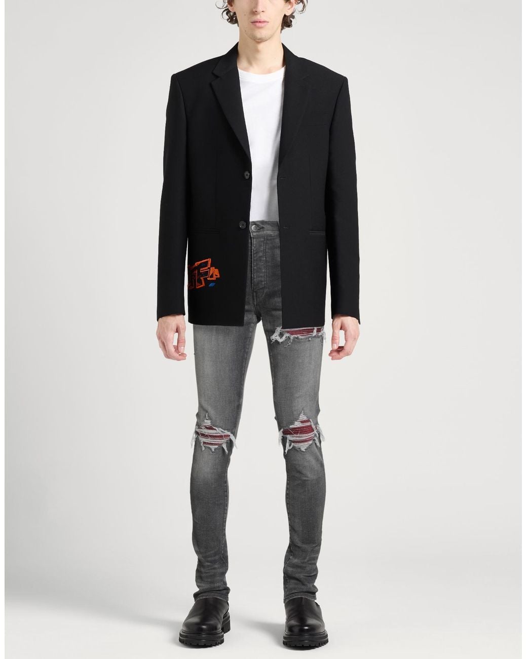 Amiri Gray Jeans Cotton, Elastomultiester, Elastane for men