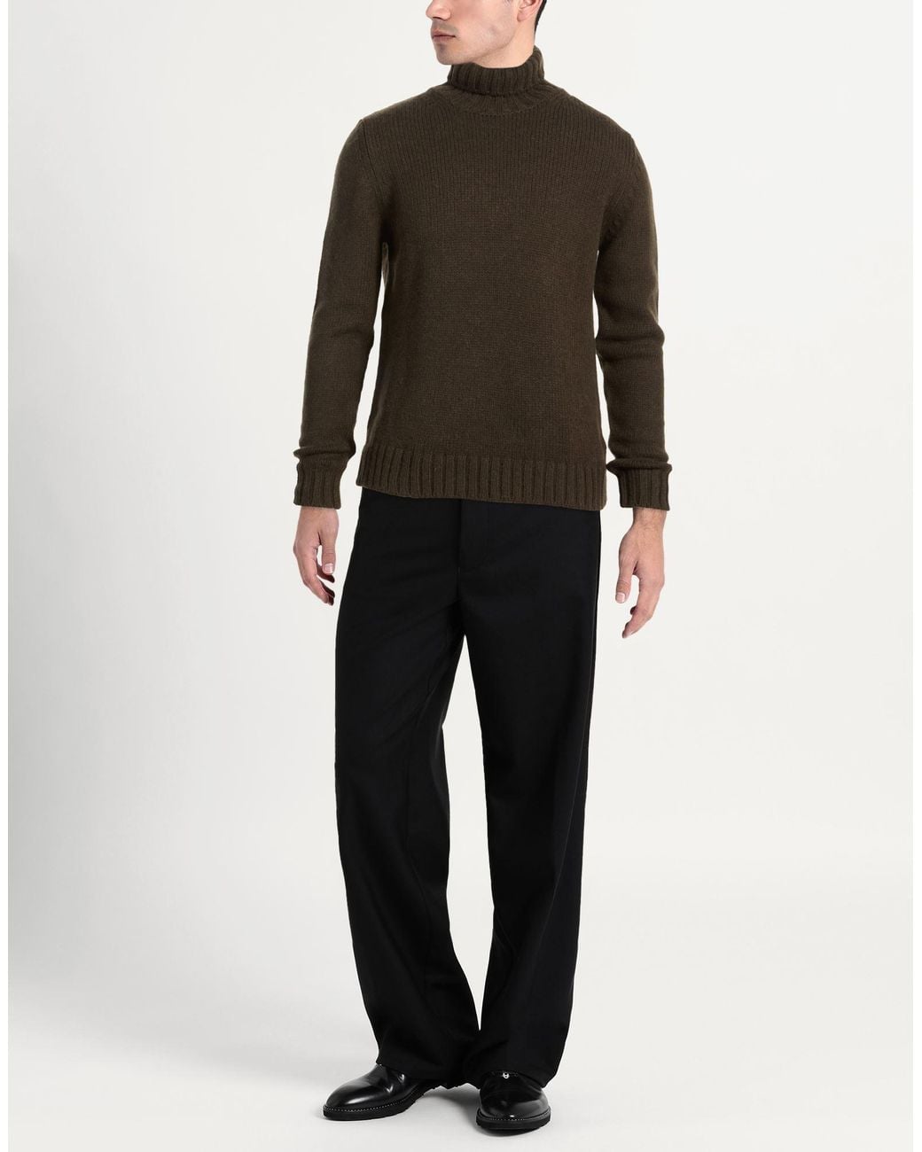 Aragona Green Turtleneck Baby Alpaca Wool, Merino Wool for men