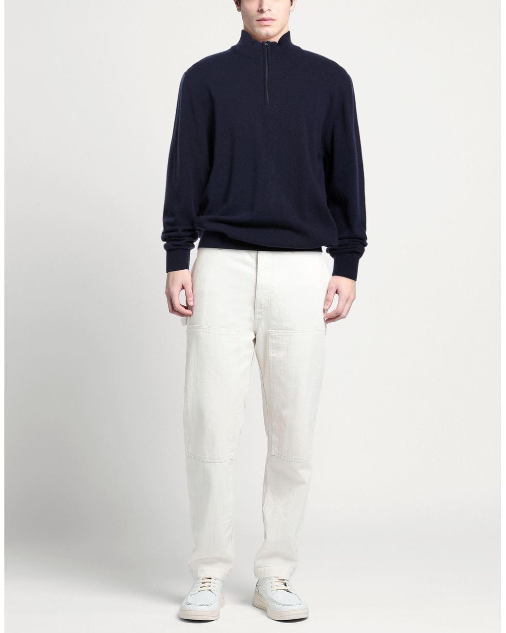 Cashmere Company Blue Midnight Turtleneck Wool for men