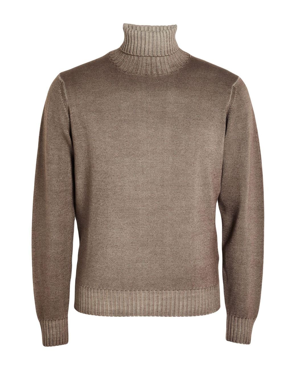 FILIPPO DE LAURENTIIS Brown Turtleneck Merino Wool for men
