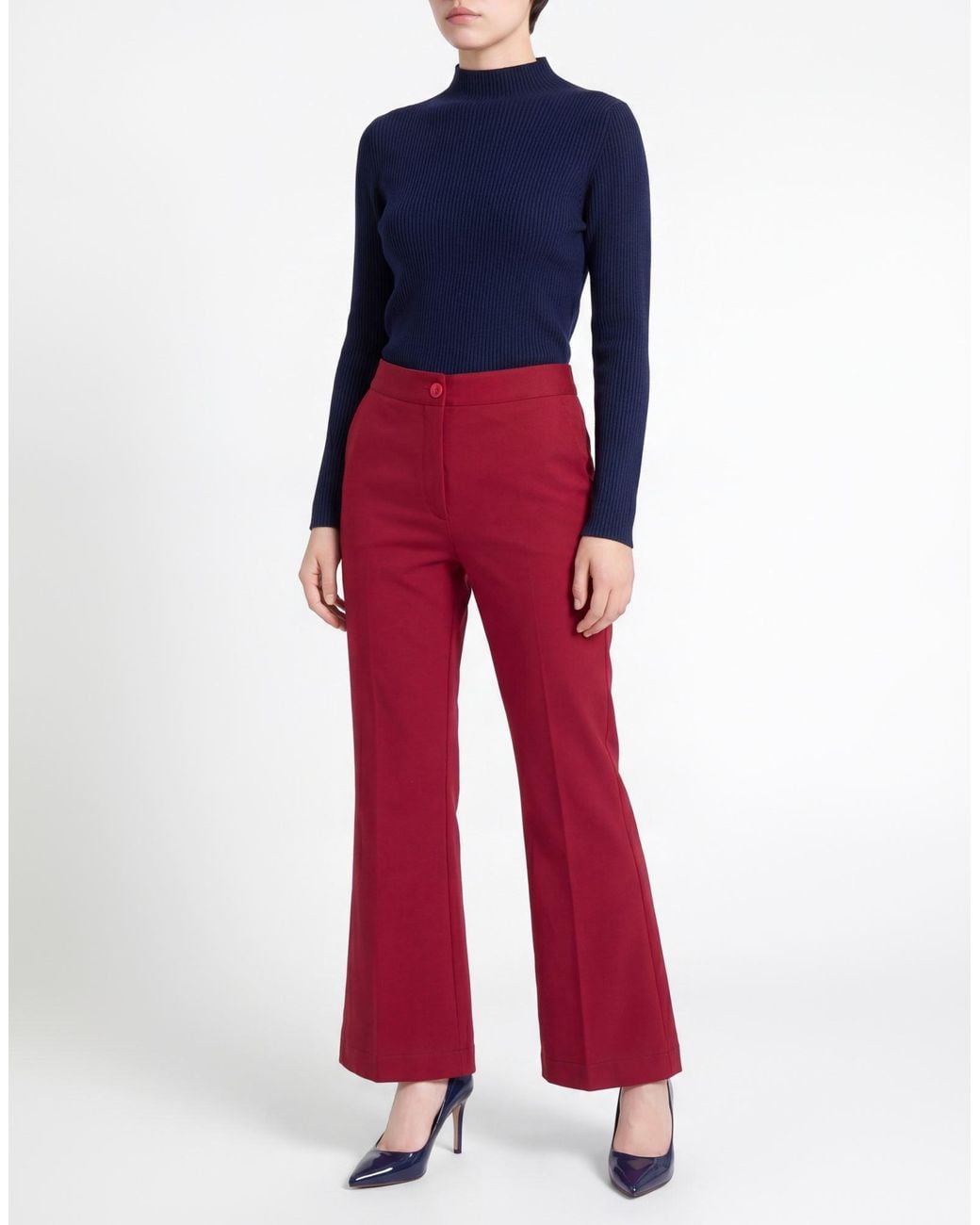 Dixie Red Pants Viscose, Polyamide, Elastane