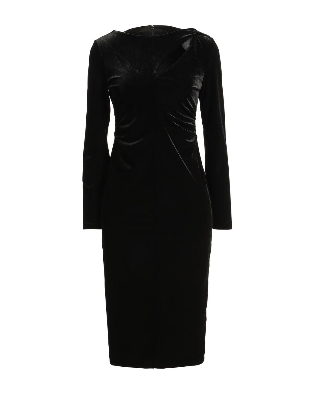 ARMANI EXCHANGE Black Midi Dress Polyester, Elastane
