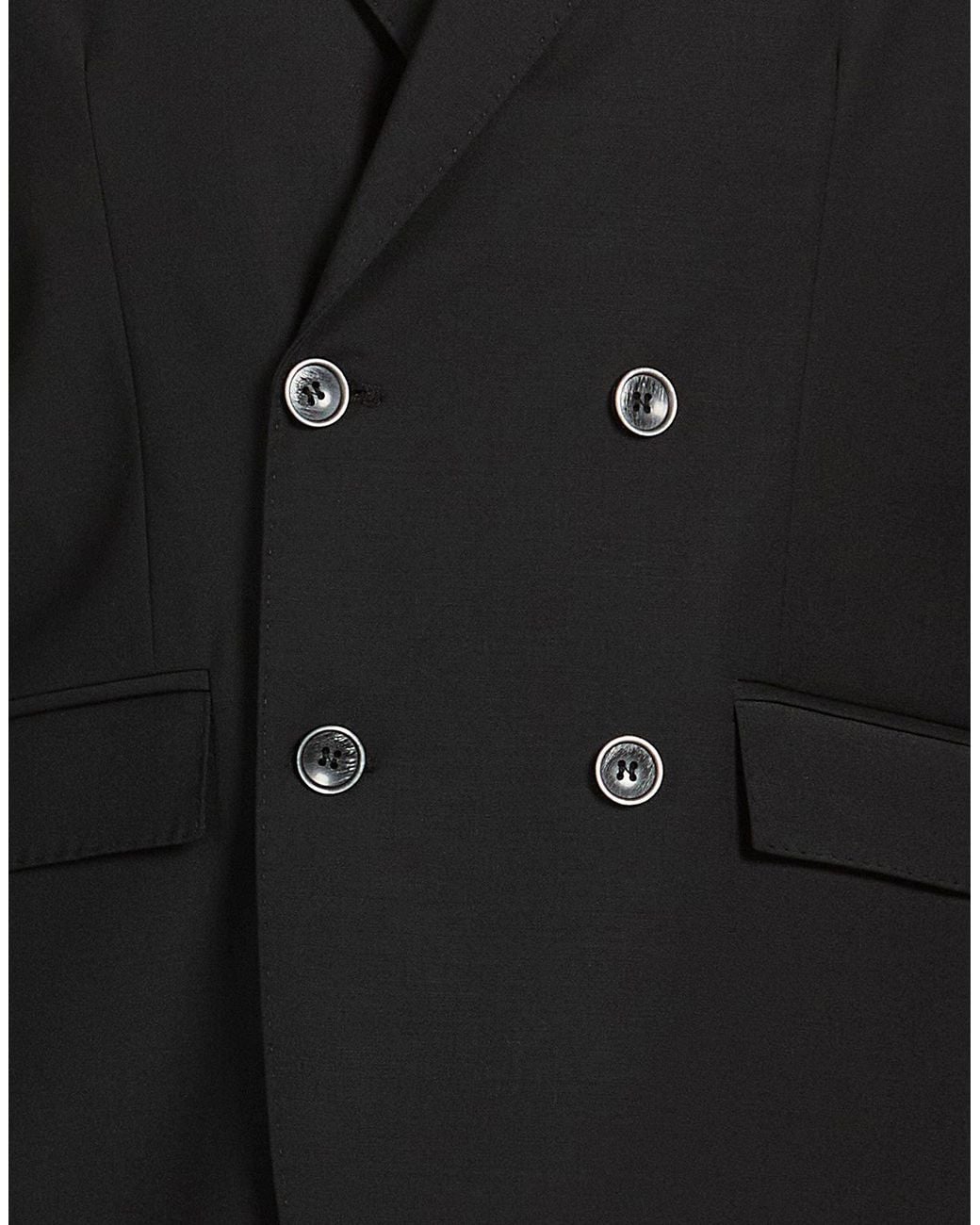 Exte Black Blazer Polyester, Wool, Elastane for men