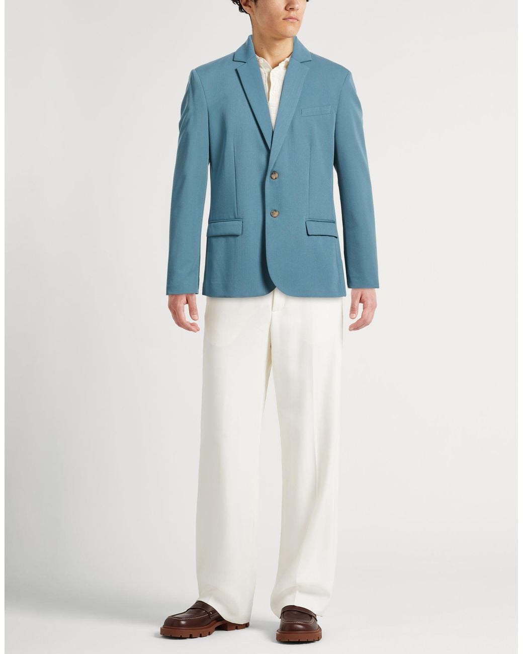 Imperial Blue Blazer Polyester, Viscose, Elastane for men