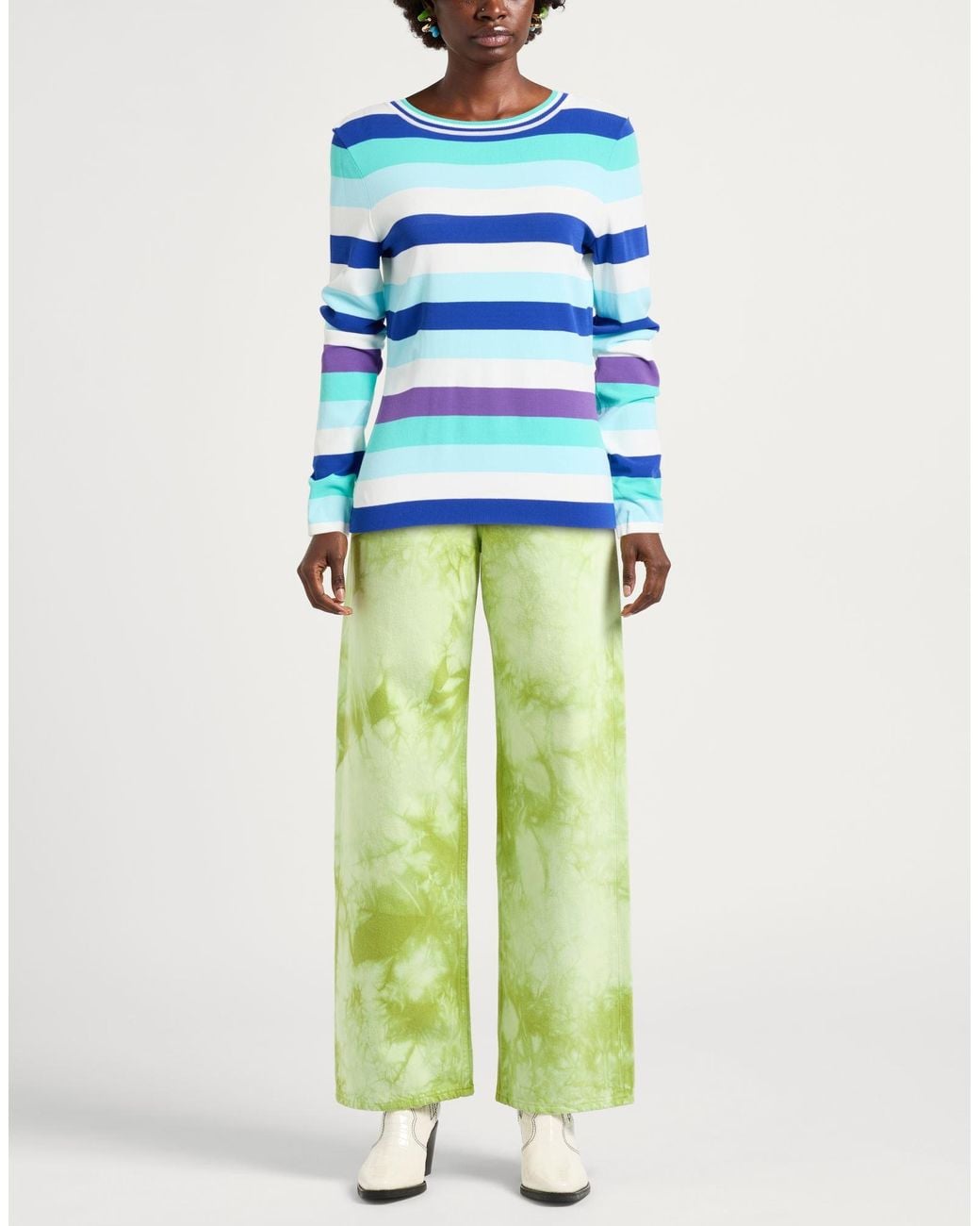 Marc Cain Blue Sweater Viscose, Polyamide