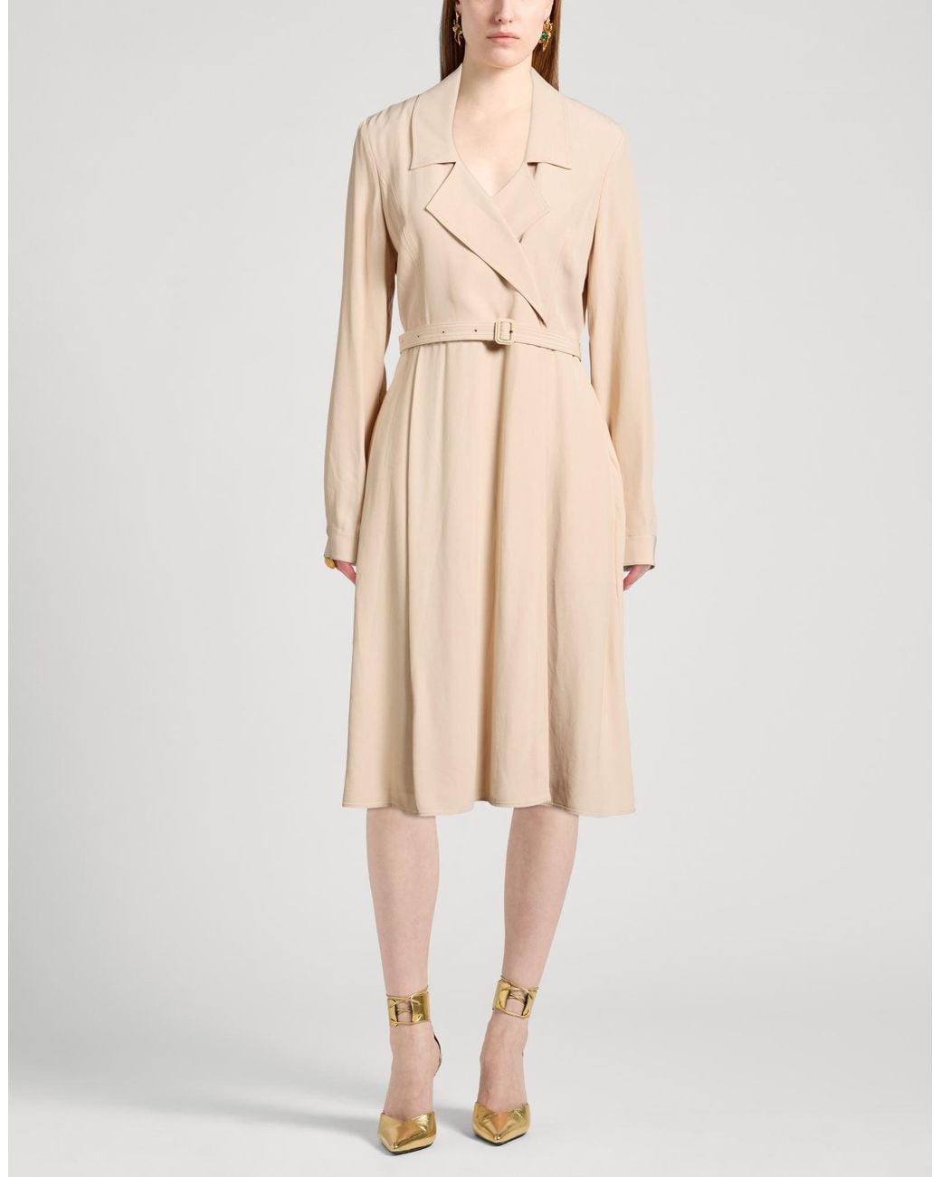 Burberry Natural Midi Dress Viscose