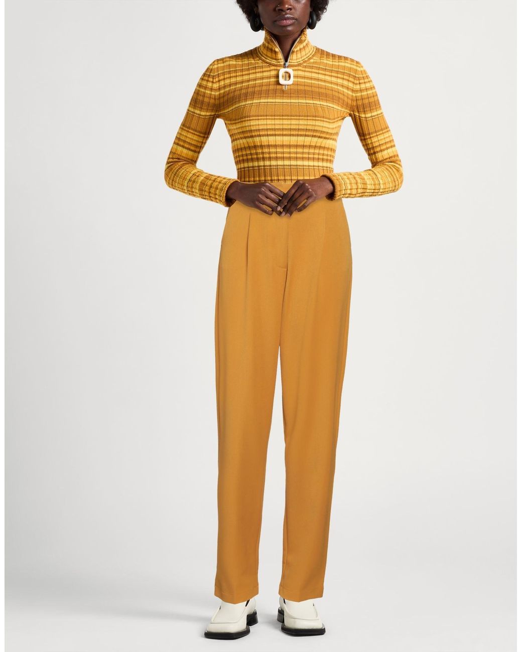 Liu Jo Orange Pants Polyester, Viscose, Elastane