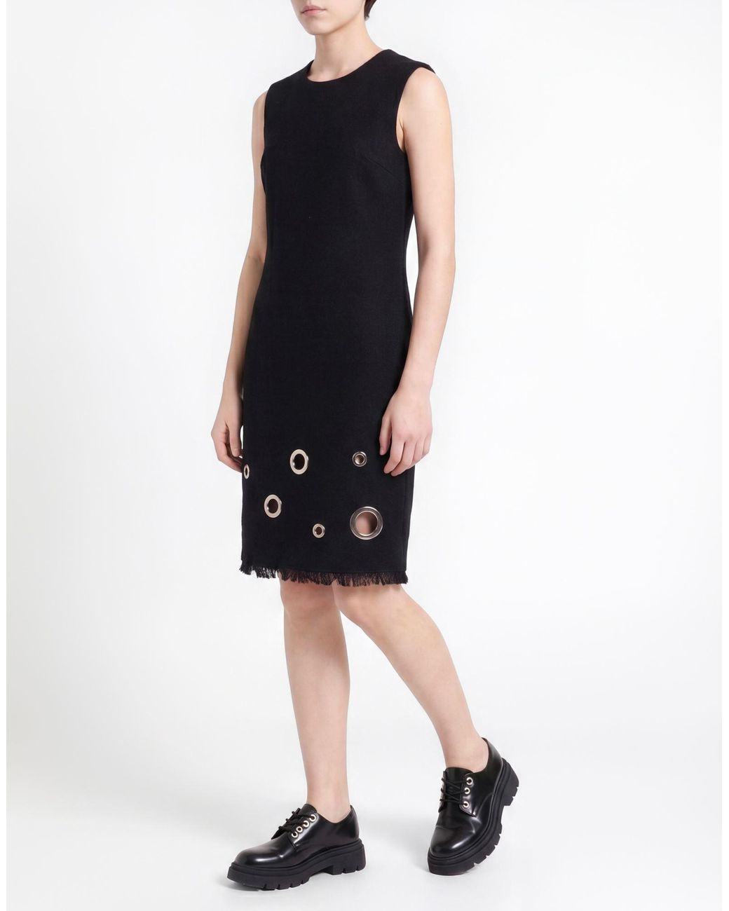Boutique Moschino Black Midi Dress Wool, Polyester, Polyamide, Acrylic, Elastane