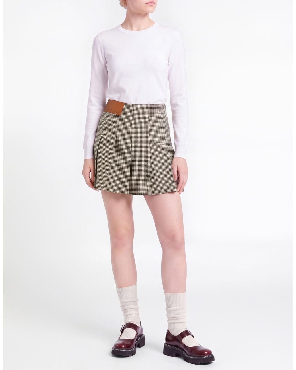 MSGM Gray Mini Skirt Polyester, Viscose, Elastane