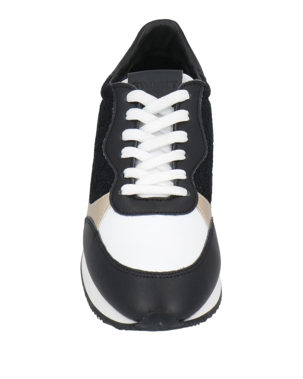Twinset Black Sneakers Polyester, Polyurethane, Cow Leather