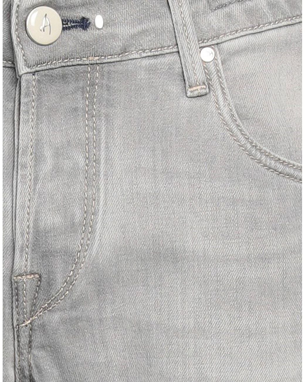 Hand Picked Gray Jeans Cotton, Elastane for men