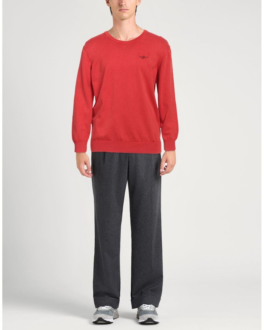 Aeronautica Militare Red Sweater Cotton for men