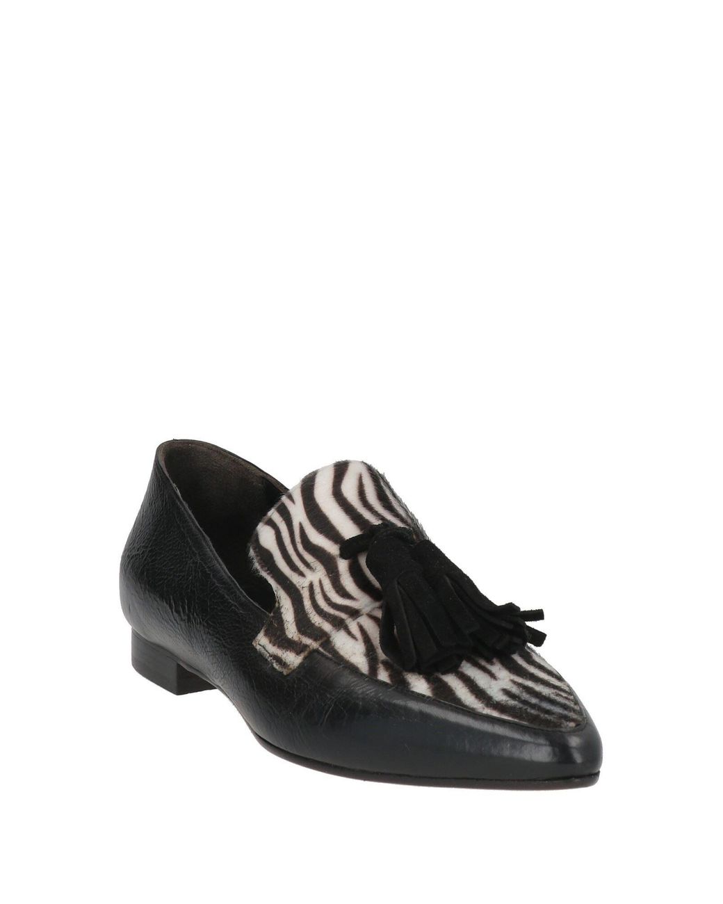 Duccio Del Duca Black Loafers Leather, Textile Fibers