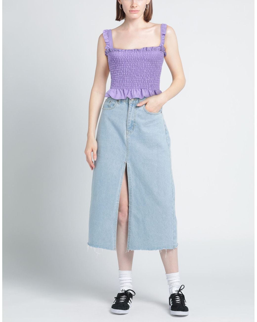Liu Jo Purple Top Cotton, Polyester, Elastane