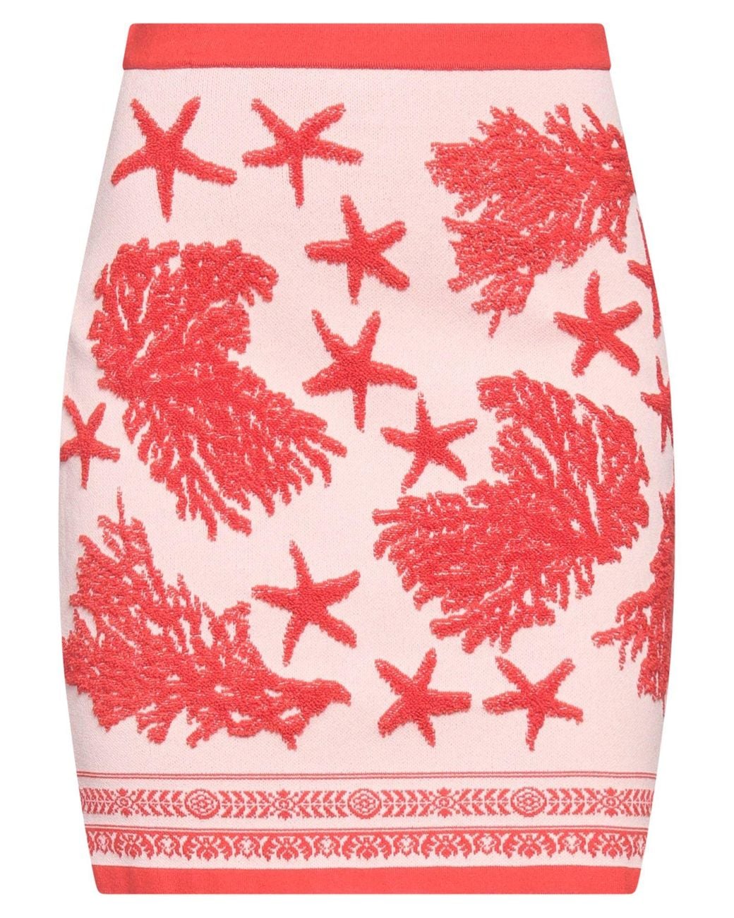 Versace Red Light Mini Skirt Cotton, Viscose, Polyester, Polyamide, Elastane