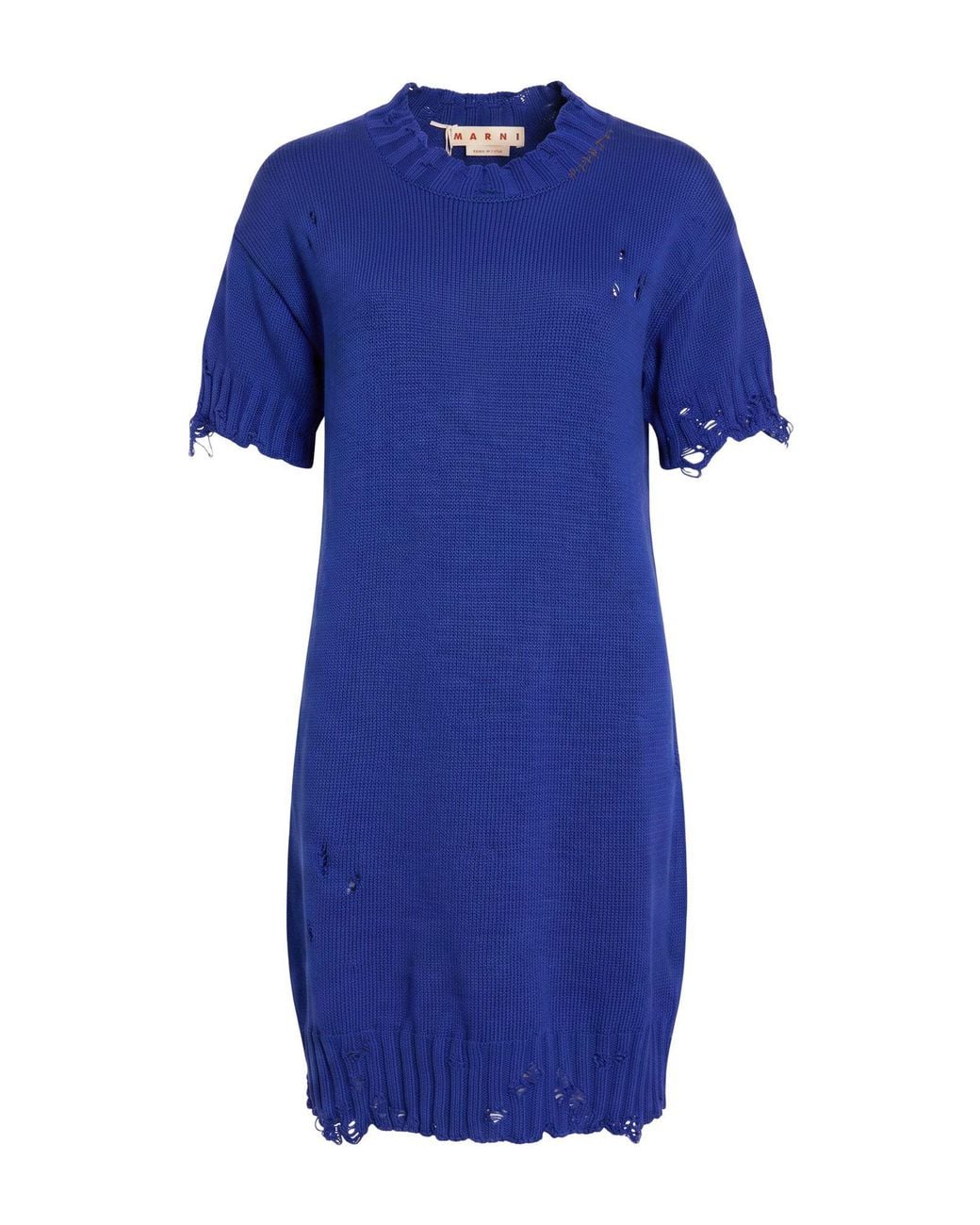 Marni Blue Bright Mini Dress Cotton